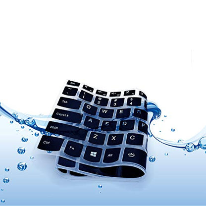2Pack Keyboard Cover for Lenovo Yoga C740 C940 14" /Lenovo Yoga 6 13ARE05 13ALC6 /Yoga C930 930 920 13.9" /Yoga 720 720S 730 13.3" /Yoga 720 12.5" /Yoga 730 15.6"/Lenovo Flex 14 14" Keyboard Skin - color: Black+Clear