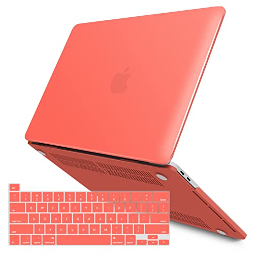 IBENZER Compatible with MacBook Pro 13 Inch Case M2 M1 2026 2025 2024 2023 2022 A2338 A2289 A2251 A2159 A1989 A1706 A1708, Hard Shell Case & Keyboard Cover for Mac Pro 13, Coral Orange, T13LCOR+1 - color: Coral Orange