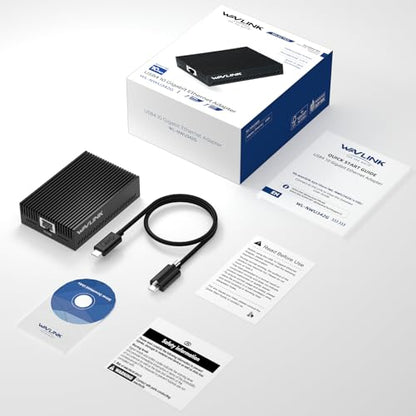 WAVLINK USB4 to 10Gbps Ethernet Adapter, USB-C to 10G Ethernet Network Adapter with AQC113 Chip, Supports Thunderbolt 3/4/5 & USB4, for Mac, Windows & Linux (Driver Required on Windows & Linux) - color: NWU342G-BK