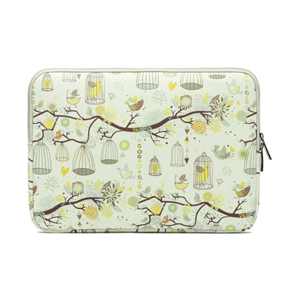 BSLVWG 11.6 Inch Laptop Sleeve Multi-Color & Size Choices Case/Water-Resistant Neoprene Notebook Computer Pocket Tablet Briefcase Carrying Bag/Pouch Skin Cover - color: Bird Beige, size: 11.6 inch