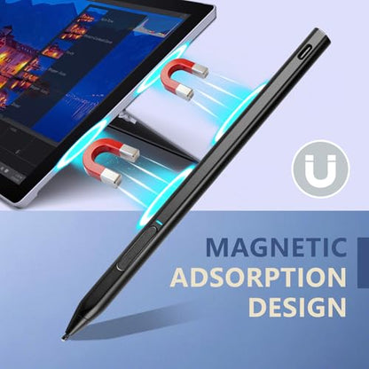 Rechargeable MPP 2.0 Tilt Pen for HP 2-in-1 Touchscreen Laptops,Genuine Digital Stylus Pen for HP Envy X360/Pavilion X360/Spectre X360 with 4096 Pressure Sensitivity and Palm Rejection,Black - color: Black