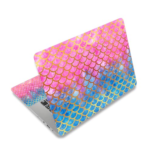 Laptop Skin Sticker Decal,12" 13" 13.3" 14" 15" 15.4" 15.6 inch Laptop Vinyl Skin Sticker Cover Art Protector Notebook (2 Wrist Pad Skins Included), Decorative Waterproof Removable, Mermaid Scale - color: Mermaid Scales