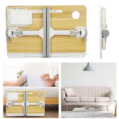 Laptop Bed Tray Table, Height Angle Adjustable Laptop Bed Stand, Portable Laps Desk with Foldable Legs Foldable Laps Tablet Table for Sofa Couch Grey - color: Gray