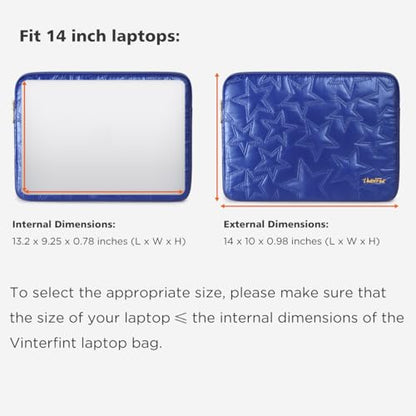 14 inch Laptop Sleeve Case for 14" MacBook Pro M5 M4 M3, Surface Laptop Studio 2, ThinkPad E14 Gen 6, IdeaPad 3i, 14.5" XPS 14, Inspiron 14, 14" Yoga Pro 7 Gen 9, HP Laptop Bag Cover, Blue - color: Blue, size: 14 inch / Macbook 14