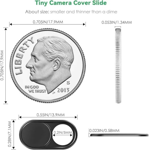 Webcam Cover Slide (3-Pack) Ultra Thin Metal Camera Covers - Includes Surface Prep Kit
