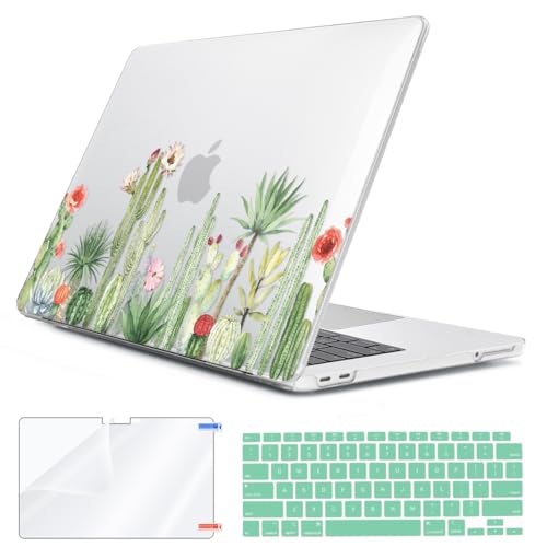 Compatible with 2026 MacBook Neo Case 13 inch Model A3404 (A18 Pro Chip), Anti-Fingerprint& Scratch Sturdy Protective Hard Shell Case & Keyboard Cover & Screen Protector &Webcam Cover, Cacti - color: Cacti