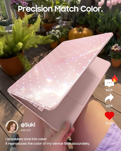 Fintie Case for MacBook Neo 13 Inch with Keyboard Skin & Screen Protector | 2026 A3404, Snap-On Design, Slim Fit, Hard Shell Cover, Blush Polka Dot - color: Blush Polka Dot