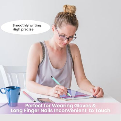 Stylus Pen for Touchscreen 10 Pack, 2 in 1 Universal Stylus High Precision Sensitivity, Stylus Pen for ipad, iPhone, Android, Galaxy Microsoft,Chromebook Tablet All Capacitive Touch Screens - color: Gradient Colors-10pack