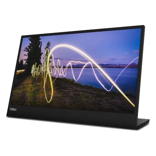 Lenovo ThinkVision M15 15.6" Full HD WLED LCD Monitor - 16:9 - Raven Black