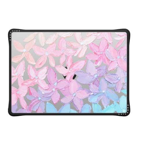 CASETiFY Impact MacBook Pro 14" (M1-M5) Case [Enhanced Protective Corner Design/Ventilation Cutouts/Anti-Slip Grip] - Clear Hydrangea Blooms - Clear Black - color: Clear Hydrangea Blooms, size: MacBook Pro 14