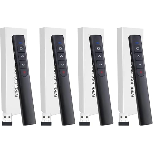 （4 Units） Wireless Presenter Remote, Presentation Clicker with Hyperlink & Volume Remote Control PowerPoint Office Presentation Clicker for Keynote/PPT/Mac/PC/Laptop - style: 4 Units