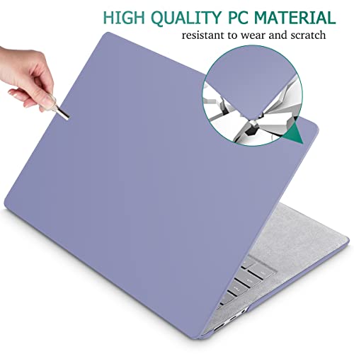 May Chen Case for 13.5" Microsoft Surface Laptop 3/4/5 with Alcantara Palm Rest Model 1867 1958 1950 (2019 2021 2022), Plastic Hard Shell Case with Keyboard Cover + Screen Protector, Lavender Gray - color: Lavender Gray