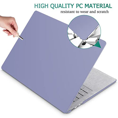 May Chen Case for 13.5" Microsoft Surface Laptop 3/4/5 with Alcantara Palm Rest Model 1867 1958 1950 (2019 2021 2022), Plastic Hard Shell Case with Keyboard Cover + Screen Protector, Lavender Gray - color: Lavender Gray