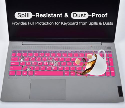 Keyboard Cover for 2023 2022 Lenovo IdeaPad 1/IdeaPad 1i 15.6 inch Laptop 15IGL7 15ADA07 15IAU7 15ALC7 15IJL7 15IGL7, New Lenovo IdeaPad 1 15.6 US Layout Keyboard Cover Skin, Hot Pink - color: Hot Pink