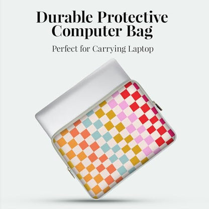 Laptop 13 inch Sleeve Case for MacBook Air 13-13.6 inch, Laptop Bag Cover for MacBook Pro 13" 14 inch, Shockproof Briefcase Travel Carrying Sleeve for 14" Chromebook, HP, Dell I Checkered - color: Checkered