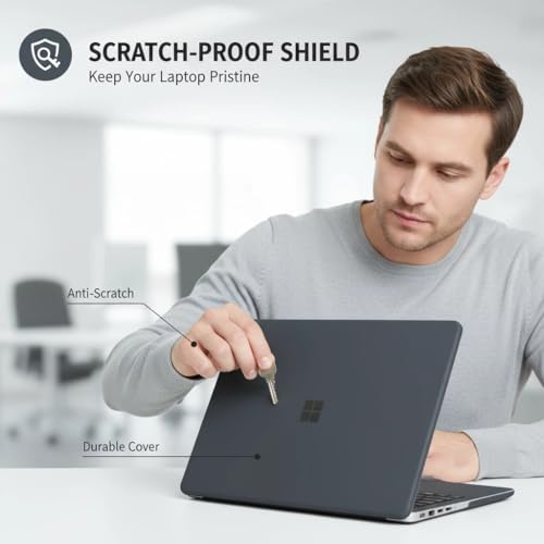 Se7enline Case Compatible with Microsoft Surface Laptop 7 13.8 Inch 2024 (Model: 2036) - Lightweight Durable Scratch-Resistant Easy Install Slim Snap On Hard Shell Protective Cover,Matte Black - color: Matte Black, size: 13.8 inch