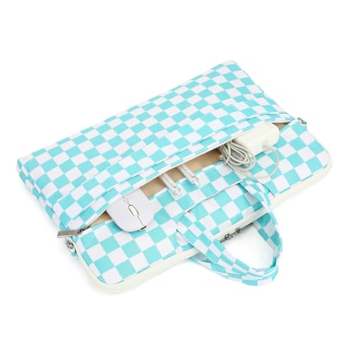 canvaslife Waterproof Pattern Resistant Laptop Shoulder Messenger Bag for Pro 16 inch and 15.6 inch-16 inch Laptop (Ice blue Checker) - color: Ice Blue Checker, size: 15 inch/15.6 inch