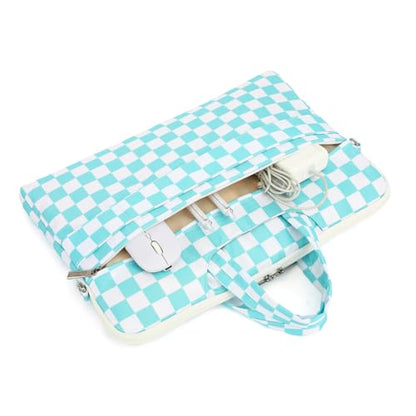 canvaslife Waterproof Pattern Resistant Laptop Shoulder Messenger Bag for Pro 16 inch and 15.6 inch-16 inch Laptop (Ice blue Checker) - color: Ice Blue Checker, size: 15 inch/15.6 inch