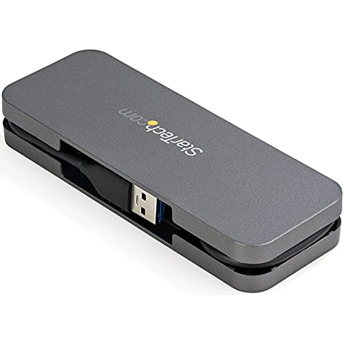 StarTech 4-Port USB-A Hub 5Gbps, USB Powered, 11in/28cm Cable (HB30AM4AB) | USB 3.0, Host to 4x type-A, SuperSpeed, Portable, Laptop desktop, Cable management, 11in long cable, 3.2 Gen 1