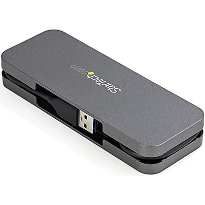 StarTech 4-Port USB-A Hub 5Gbps, USB Powered, 11in/28cm Cable (HB30AM4AB) | USB 3.0, Host to 4x type-A, SuperSpeed, Portable, Laptop desktop, Cable management, 11in long cable, 3.2 Gen 1