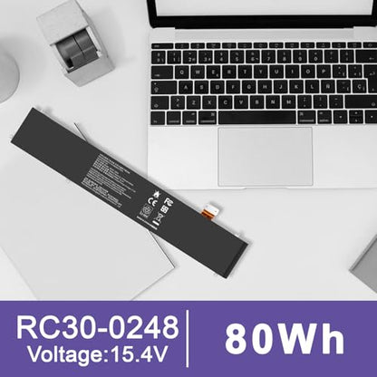 TREE.NB RC30-0248 Laptop Battery Replacement for Razer Blade 15 2018 Advanced RZ09-02386E92 RZ09-02385 RZ09-02386 RZ09-02886 RZ09-02887 RZ09-02888 RZ09-0301 RZ09-0313 Series 4ICP4/55/162 (15.4V 80Wh) - size: 13.62x2.63x0.24inch RC30-0248