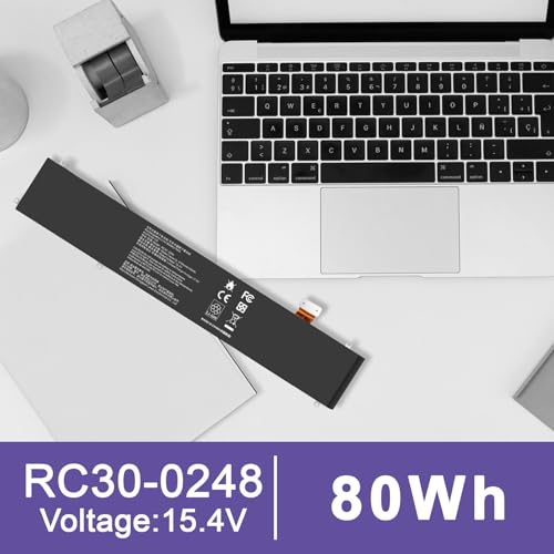 RC30-0248 4ICP4/55/162 80Wh Laptop Battery for Razer Blade Advanced 15 2018 2019 2020 2021 RTX 2060 2070 2080 RZ09-02385 RZ09-02386 RZ09-02386E92 RZ09-02486 RZ09-0288 RZ09-02886 RZ09-0301 RZ09-03135 - size: 13.62*2.63*0.2inch