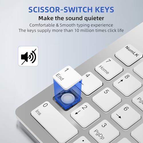 Wired Numeric Keypad with USB-C & USB-A – 18 Keys Number Pad, Built-in 3-Port USB 2.0 Hub, 15° Ergonomic Numpad for Laptop, Desktop, Surface, iPad – Plug & Play for Windows, macOS, Chrome OS