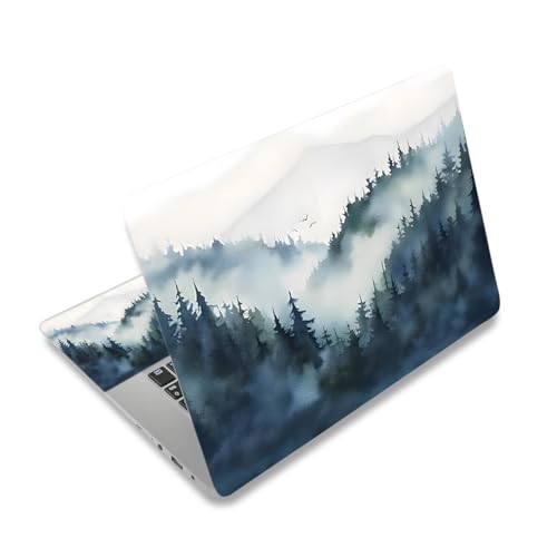 12.1-15.6 Inch Laptop Skin Decal, Universal Reusable Vinyl Laptop Cover Sticker, Waterproof Art Decal Protector - Misty Forest - color: Misty Forest