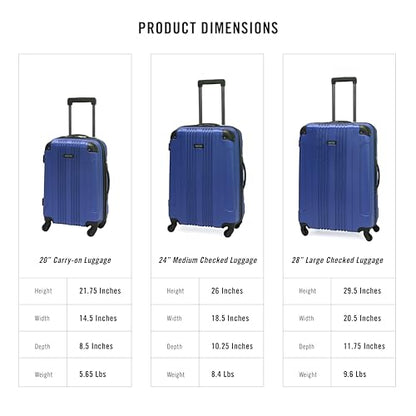 Kenneth Cole REACTION Out of Bounds Lightweight Hardshell 4-Wheel Spinner Luggage, Cobalt Blue, 2-Piece Set (20" & 28") - color: Cobalt Blue, size: 2-Piece Set (20" & 28")