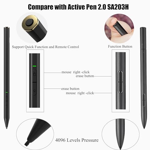Active Pen 2.0 (C582S) WithBluetooth Compatible with ASUS Pen 2.0 SA203H | Compatible with ASUS Vivobook S14 Flip Pen Vivobook 13 Slate Pen Zenbook Pro 14 Duo Pen,4096 Pressure,Active Pen MPP 2.0 - color: Vivobook/Zenbook