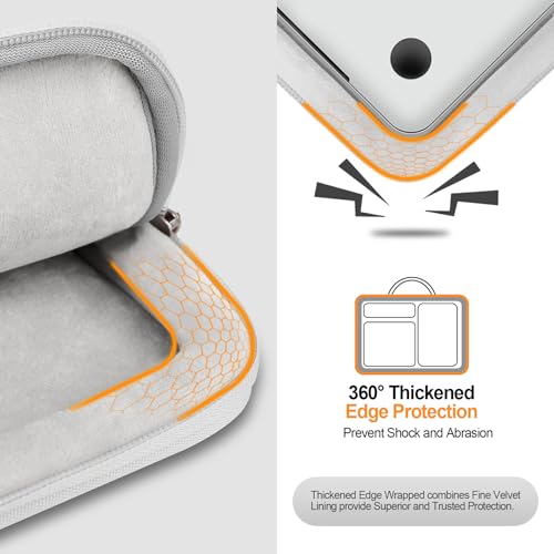 Lacdo 360° Protective 15.6 Inch Laptop Sleeve Case for Acer HP Lenovo Dell ASUS Laptop, Acer Aspire 15, HP Pavilion 15, Dell 15, Lenovo IdeaPad 15, ASUS ZenBook Computer Bag, Gray - color: Gray, size: 15.6 Inches