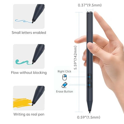 Stylus Pen for HP Omnibook X Flip Envy/Pavilion/Spectre x360 300Day Battery | Active Stylus Pen with Smooth Writing, MPP 1.51 Tilt Pen with Pressure Sensitivity & Palm Rejection for Drawing, Note-Taking - color: black