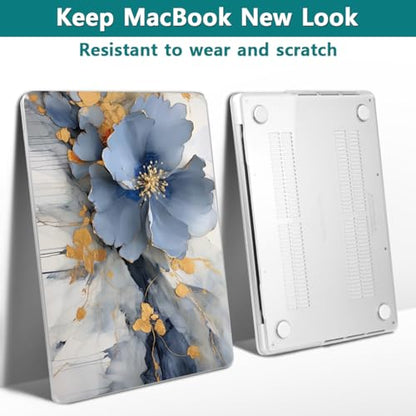 Teryeefi Compatible with M2 M1 MacBook Pro 13 inch Case A2338 A2251 A2289 A2159 A1989 A1706 A1708 (Release 2016-2020 2022),Protective Slim Cover+Keyboard Cover for MacBook Pro 13 Touch Bar, Art Floral - color: Art Flowers-002