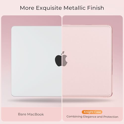 EooCoo Reinforced Anti-Crack Case for MacBook Air 13 inch,M5-M2 2026-2022 | True-to-Device Matte Texture, Anti-Fingerprint, Perfect Fit, Hard Shell Laptop Cover for MacBook Air 13.6 inch - color: Pink