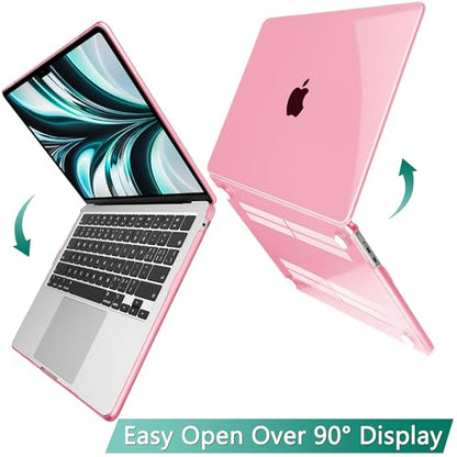 May Chen Case for MacBook Air 13/13.6-inch (M5/M4/M3/M2, 2022-2026 Models A3449 A3240 A3113 A2681), Lightweight | Closes Seamlessly | Ideal for Work Hard Shell Case, Crystal Pink - color: Crystal Pink