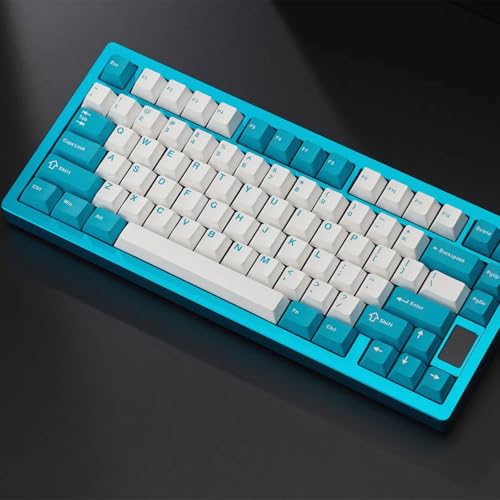 OOCTPK Chilkey ND75 Aluminum Keyboard 75% Percent Wireless Gaming Mechanical Keyboard with LCD Screen, Quick Assembly, BT/2.4G/USB-C, Hot Swappable Per-Key RGB Custom Keyboard for Laptop Office PC - color: Blue, size: 1.2mm PCB Flex Cut