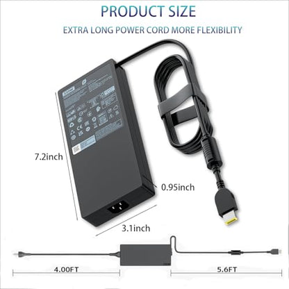 330w AC Adapter Power Supply Compatible with Lenovo Legion Pro 9 7 7i 5 5i 16IRX9H 16IRX8H 16ARX8H 16IRX8 RTX 4070 4080 4090 ThinkPad P15 P16 P17 Gaming ADL330SDC3A Square Tip Laptop Charger