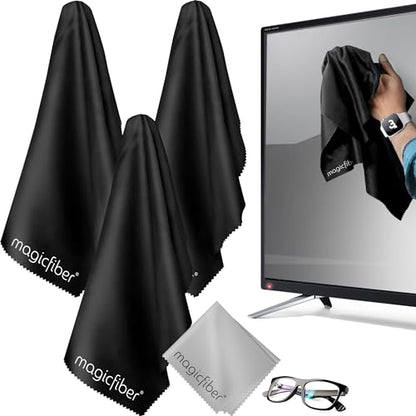 MagicFiber Extra Large Microfiber Cleaning Cloth for TV Screens & Monitors | Great for OLED, Computers, Laptops, Cars & Electronics, Eyeglass & Glasses Cleaner