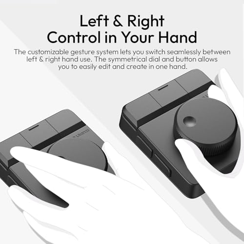 ULANZI D100H Video Editing Keyboard with Dial Knob Wireless Bluetooth | 7 in 1 Power Customizable Macro Keypad Controller with Tactile Feedback for Beginners/Mac/PC, Photographers & Video Creators