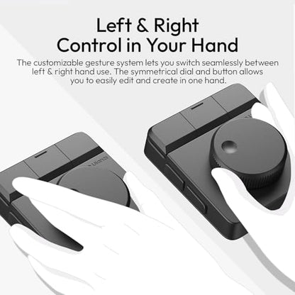 ULANZI D100H Video Editing Keyboard with Dial Knob Wireless Bluetooth | 7 in 1 Power Customizable Macro Keypad Controller with Tactile Feedback for Beginners/Mac/PC, Photographers & Video Creators