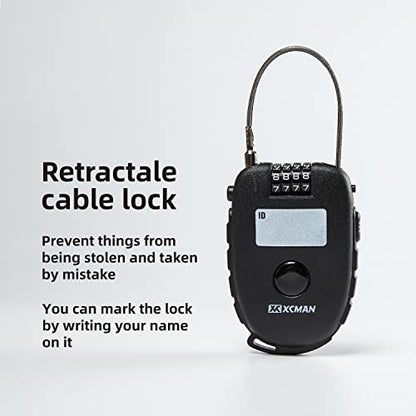XCMAN Snowboard Lock with 30inch Ski Lock, Ski Locks Cable Retractable, Snowboard Lock Cable,Bike Locks and Suitcases,Secure 4-Digit
