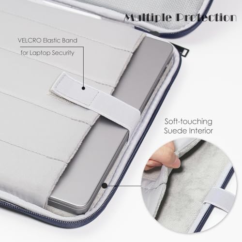 ProElife 13 Inch Laptop Sleeve for MacBook Neo, Retractable Handle, Navy | Precision Fit, Soft Inner Lining Padded, Anti-Scratch, Extra Attached Pocket, Travel Carry Laptop Bag for Home Office - color: Navy Blue