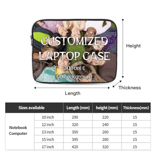 Custom Laptop Bag Personalized Laptop Sleeve Protective Bag Add Your Own Photo Text Logo Design Shockproof Briefcase for Work Office Men and Women 17 Inch - size: 17 Inch