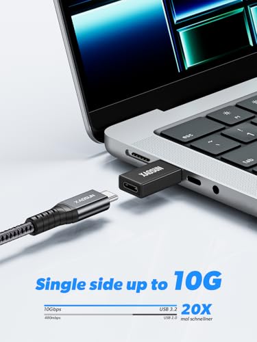 XAOSUN 10Gbps USB to USB C Adapter 3 Pack, 3.1 USBC Female to USB Male Adapter, One-Sided SuperSpeed Data Sync, 100W Fast Charging for iPhone 16 15 14 13, Laptop, Charger, Quest Link, etc, Black - color: Black-3Pack