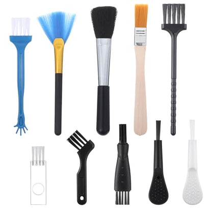 10 PCS Mini Keyboard Cleaning Brushes Kit, Anti-Static Electronic Dust Cleaning Brushes with PP Bristles, for Computer Keyboard, Motherboard, Camera, Small Space