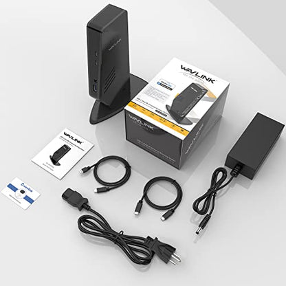 WAVLINK USB 3.0 and USB-C Universal Laptop Docking Station with 65W, Dual Monitor Docking Station for Windows or Mac, 4K HDMI (2 HDMI,2 Display Ports,3 USB-A, 2 USB-C, Ethernet, Audio&Mic) - style: 2 DP+2 HDMI+65WPD