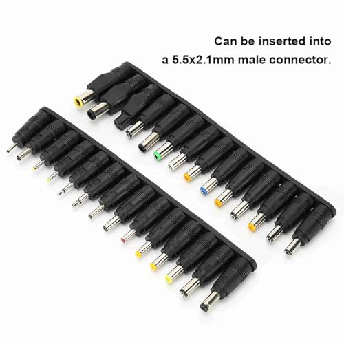 Dpofirs 28pcs DC Power Adapter Tips 5.5x2.1mm Female Universal Charging Conversion Head for Laptop ThinkPad Notebook Charging Kit