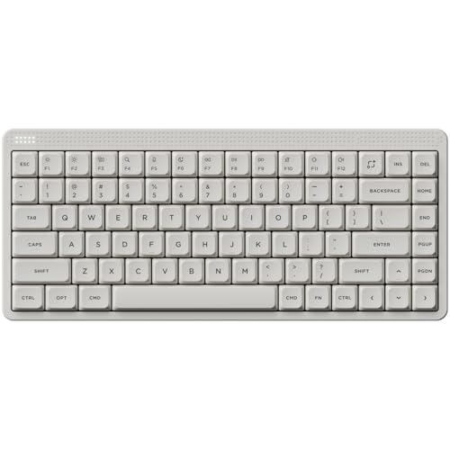 nuphy Node75 Wireless Mechanical Keyboard, 75% Hot Swappable Custom Low Profile Keyboard, 84 Keys Computer Gaming Keyboards, Supports Touch Gestures, PBT Keycaps, RGB Backlit, Bluetooth/2.4GHz/USB-C - color: White, size: Low-Profile Blush Nano Switch
