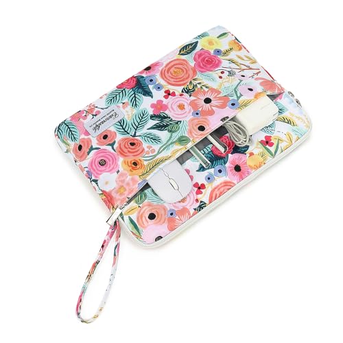 Canvaslife Laptop Sleeve Case Cover with Pocket for MacBook Pro 14 inch and 14 inch-14.4 inch HP, Lenovo, Dell, ASUS, Acer Notebook Computer (New Garden Roses) - color: New Garden Roses, size: 14 inch / 14.0 inch