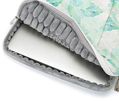 Kinmac 360° Heavy Duty Protective Laptop Sleeve Case Bag Cover with Handle for MacBook Air 13 inch,iPad Pro 13 inch and 13.3 inch HP,Dell,Lenovo,Asus,Acer Laptop (Green Leaf) - color: Green Leaf, size: 12 inch-13.3 inch